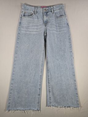 Edikted Light Wash High Rise Wide Leg Jeans Small